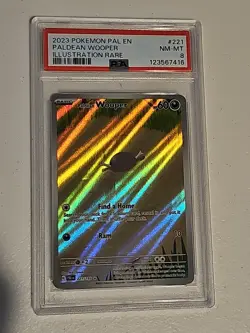 Pokemon 2023 Paldean Wooper Illustration Rare Pal en 221 PSA 8 Mint - Image 1