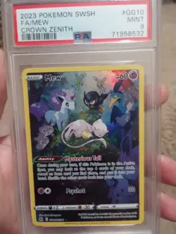 Pokemon Mew Crown Zenith Galarian Gallery Full Art Holo PSA 9 GG10/GG70 - Image 1