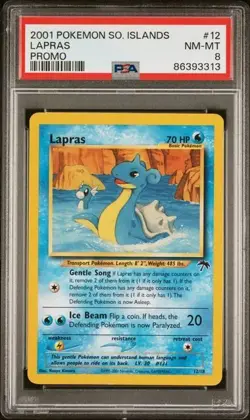 2001 POKEMON SOUTHERN ISLANDS PROMO #12 LAPRAS PSA 8 - Image 1