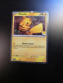 Pikachu 051/162 Cosmos Holo Pokemon Day 2026 Stamped - Image 1