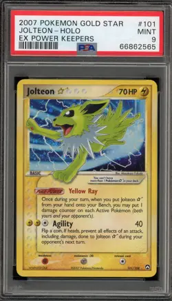 Pokemon Jolteon Gold Star EX Power Keepers Holo Ultra Rare #101 PSA 9 Mint - Image 1