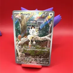 Pokemon Meowth 106/094 Phantasmal Flames Illustration Rare Full Art Holo 70 HP - Image 1