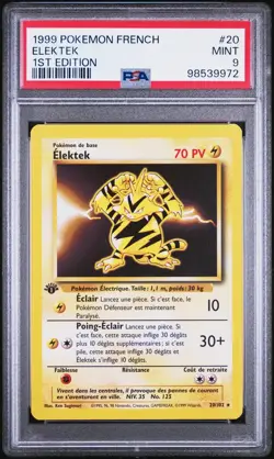 Lot Carte Pokemon Elektek Magmar et Nidorino Set de base Edition 1 PSA 9 - Image 2