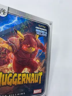 Pikachu as Juggernaut #2 Lazer Holo Marvel Heroes & Villains Non-Pokemon Fan Art - Image 2