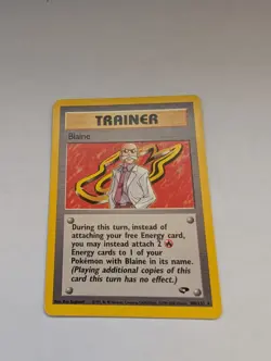Blaine - 100/132 - Pokemon Gym Challenge Unlimited Rare Card LP/MP - Image 1