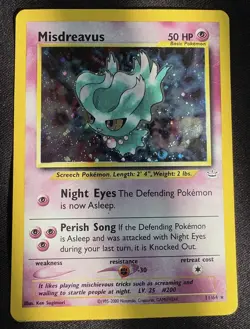 Pokemon Neo Revelation Double Holo Error Card 11/64 Misdreavus OFFER! - Image 1
