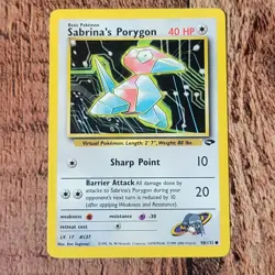 NM Sabrina's Porygon 98/132 Gym Challenge Common Vintage WOTC Pokemon Card 2000 - Image 1