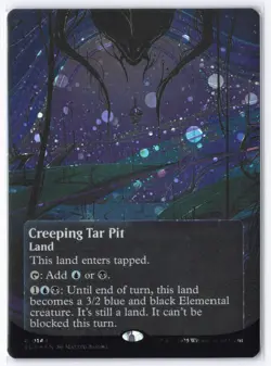 Creeping Tar Pit (0144) (Borderless) (Galaxy Foil) R Edge of Eternities: Stellar - Image 1