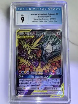 2019 POKEMON SM BLACK STAR PROMO FULL ART/MOLTRES & ZAPDOS & ARTICUNO GX CGC 9 - Image 1
