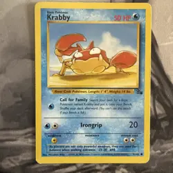 Pokemon lot TCG, Vintage, rare, Fossil Slowpoke, Krabby, Cloyster - Image 2