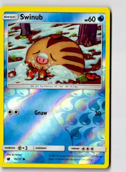 Swinub 19/111 Common Crimson Invasion Pokemon Reverse Holo Lightly Played - Image 1