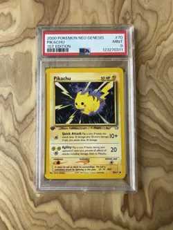 PSA 9 1st Edition Pikachu 2000 Pokemon Neo Genesis #70 - Image 1