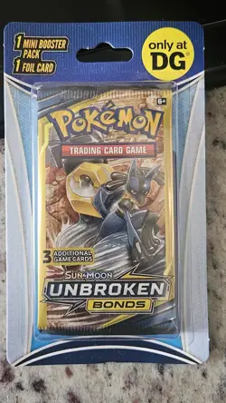 Sealed Pokemon Sun & Moon Unbroken Dollar General Pack 1 Packs 1 Bonus Card 2022 - Image 1
