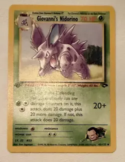 Pokemon TCG Giovanni’s Nidorino #45/132 Non Holo 1st Edition Vintage 1999-2000 - Image 1