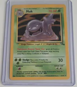 Pokemon TCG Muk Fossil 13/62 Holo Unlimited Holo Rare - Image 1