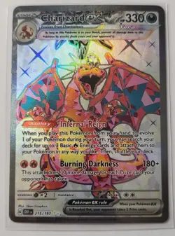 Pokemon Charizard ex 215/197 SV03: Obsidian Flames Holo NM Pack Fresh - Image 1