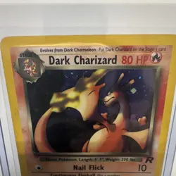 Pokemon Dark Charizard 4/82 Team Rocket Holo Rare 80 HP Autographed Wizards 2000 - Image 2