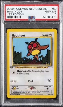 2000 POKEMON NEO GENESIS 1ST EDITION #60 HOOTHOOT PSA 10 - Image 1