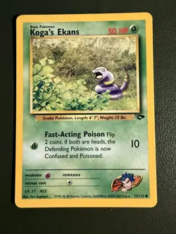 Pokemon TCG Koga's Ekans 77/132 GYM2 Gym Challenge LP - Image 1