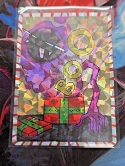 Gastly 6/9 - Cracked Ice Holo - Pokederp Christmas Fan Art - Pokemon - Image 1