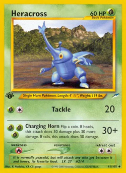 Heracross 41/105 - Neo Destiny WOTC - Uncommon Pokemon TCG Card - LP - Image 1