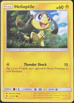 Helioptile 43/145 Sm-Guardians Rising Regular - Pokemon Card - Image 1