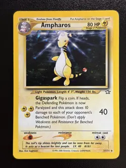 AMPHAROS - Pokemon Card - Neo Genesis - 1/111 - Holo - Unlimited - LP (A) - Image 1