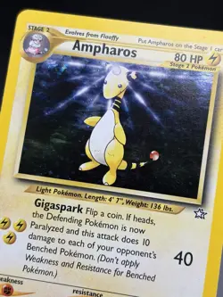 AMPHAROS - Pokemon Card - Neo Genesis - 1/111 - Holo - Unlimited - LP (A) - Image 3