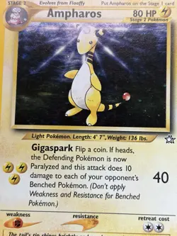 AMPHAROS - Pokemon Card - Neo Genesis - 1/111 - Holo - Unlimited - LP (A) - Image 5