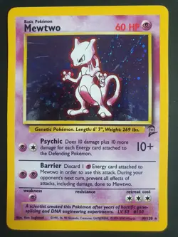 Mewtwo 10/130 Holo - Base Set 2 - Pokemon Card - Excellent Condition - Image 1