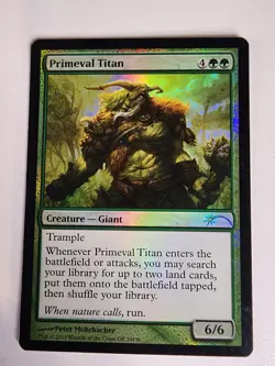 MTG Primeval Titan Promo Card NM Magic The Gathering - Image 1