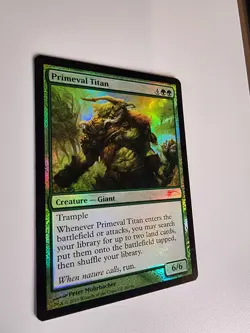 MTG Primeval Titan Promo Card NM Magic The Gathering - Image 4