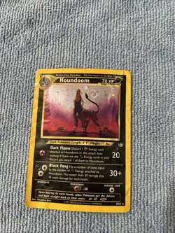 Pokemon TCG Houndoom Neo Revelation Holo Card 8/64 HP -DMG SWIRL - Image 1