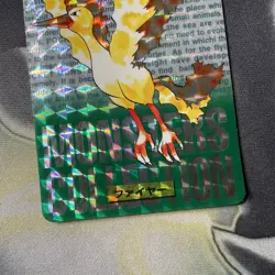 1996 Pokemon Bandai Carddass Green Moltres #146 Japanese prism holo card - Image 3