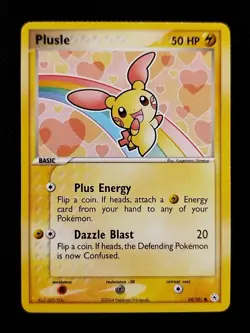 (GD-EX) Plusle 69/101 2004 EX Hidden Legends Pokemon Card - Image 1