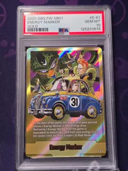 Dragonball TCG - Energy Marker Gold PSA 10 Gem Mt Card 1/1 #E-61 Manga Booster - Image 1