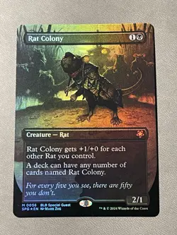MTG Rat Colony SPG MTG 56 FOIL BORDERLESS MYTHIC M/NM - Image 1