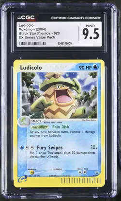 CGC 9.5 MINT+ Ludicolo 2004 Black Star Promos 020 Holo Pokemon Card - Image 1