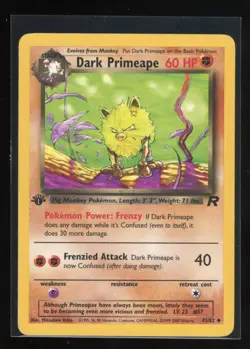 Dark Primeape 43/82 Uncommon Team Rocket Pokemon 1st Edition LP - Image 1