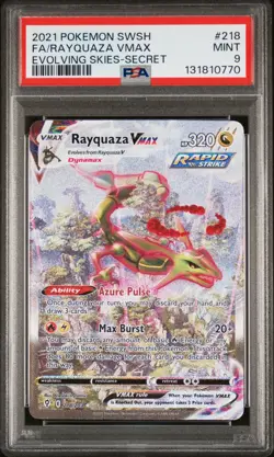 2021 POKEMON SWORD & SHIELD EVOLVING SKIES SECRET FULL ART/RAYQUAZA VMAX PSA 9 - Image 1