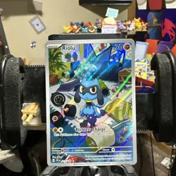 Riolu 215/198 Illustration Rare Scarlet & Violet Base Pokemon TCG Full Art NM - Image 1