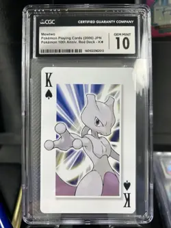 Pokemon CGC 10 Mewtwo Red King Of Spades 10Th Anniv Poker 2006 Japanese - Pop 1 - Image 1