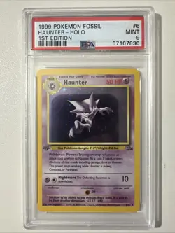 Pokemon PSA 9 1st Edition Haunter 6/62 Fossil Holo - Image 1
