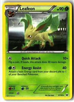 Leafeon ⭐ 6/108 Rare Dark Explorers 2012 Pokemon NM/LP - Image 1