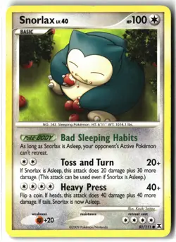 Snorlax ⭐ 81/111 Common Rising Rivals 2009 Pokemon MP - Image 1