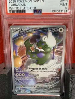 2025 Pokemon SVP Tornadus #210 Black Star Promo PSA 9 – White Flare ETB - Image 1