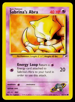Sabrina's Abra Unlimited #091/132 Common Pokemon Gym Heroes NM/LP - Image 1