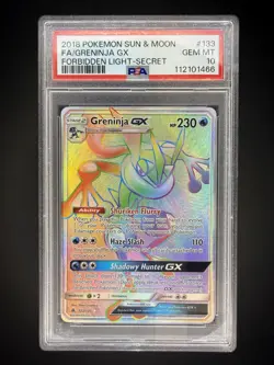 2018 Pokemon Sun & Moon Greninja GX Full Art Secret #133 PSA 10 Gem Mint - Image 1