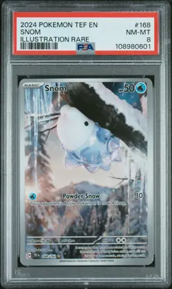 Graded PSA 8 Snom Illustration Rare IR #168 Temporal Forces TEF Pokemon TCG - Image 1
