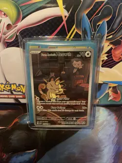 Team Rockets Meowth 203/182 Illustration Rare Destined Rivals Pokemon TCG NM - Image 1